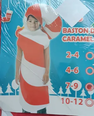 Disfraz Bastón Caramelo Niño Talla 7-9