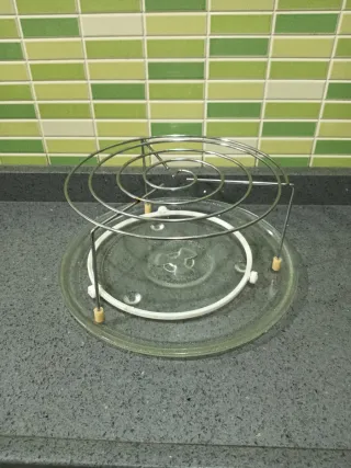 Plato giratorio microondas con soporte