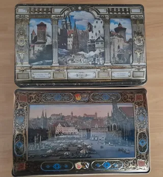 Lotto 5 scatole latta vintage rare