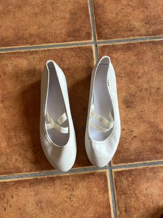 Bailarinas Bass blancas tiras talla 36