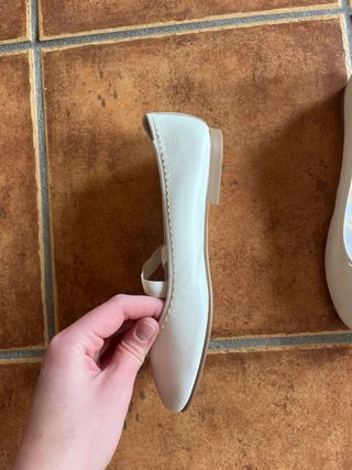 Bailarinas Bass blancas tiras talla 36