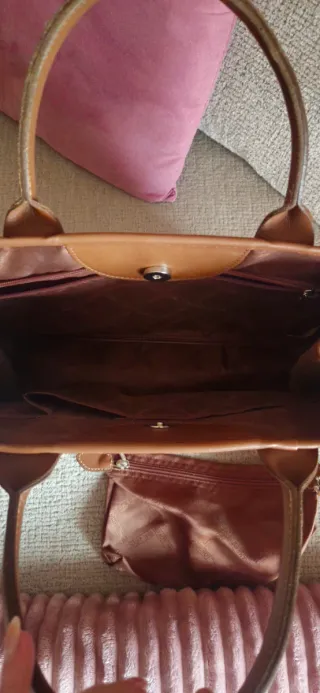 Bolso original Longchamp Marrón Cuero.