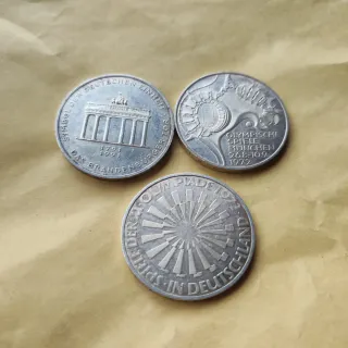 3 Monedas Plata 10 Marcos Alemania