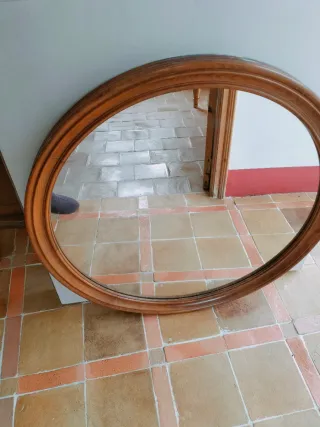Espejo Redondo Marco Madera.