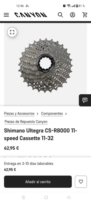 Cassette Shimano Ultegra CS-R8000 11-32 Nuevo