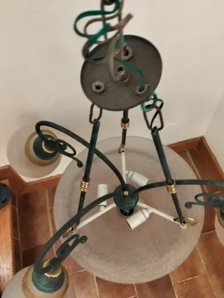 Lámpara de techo metal y cristal