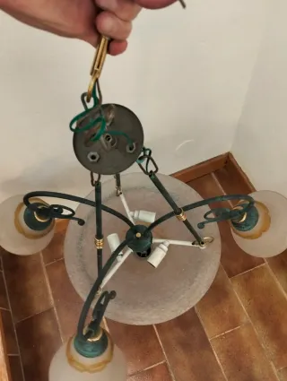 Lámpara de techo metal y cristal