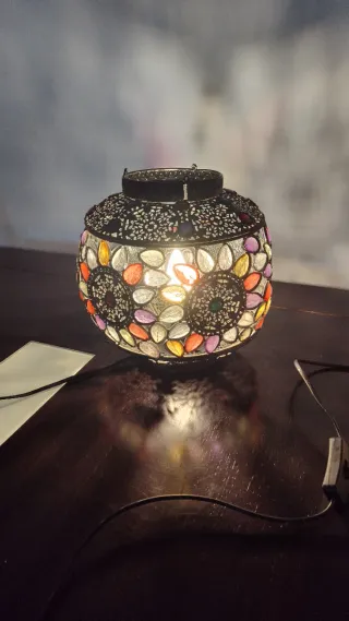 Lámpara joya cristal metal