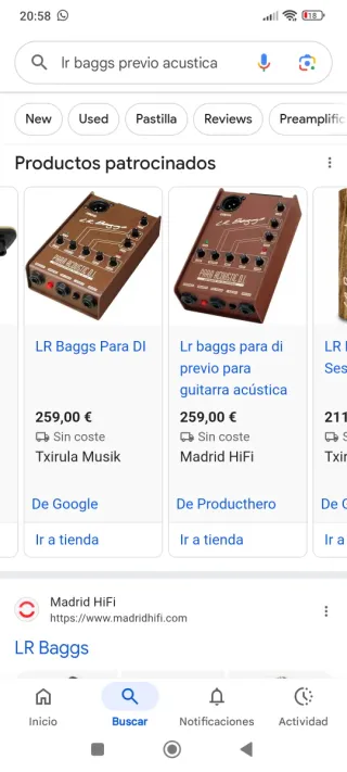 LR Baggs PARA DI Previo Guitarra Acústica