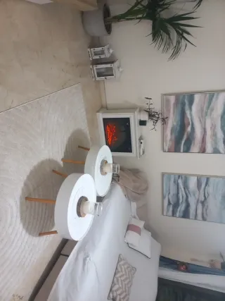 Conjunto 2 mesas redondas blancas