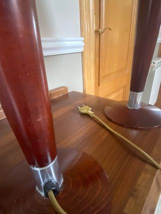 2 Lámparas de Mesa Beige y Marrón