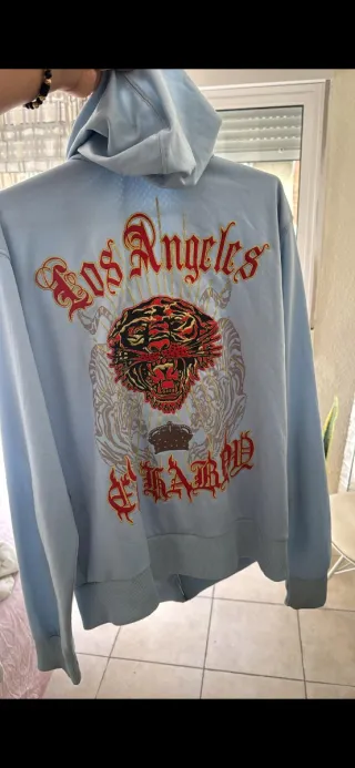 Ed Hardy Sudadera Azul con Diseño original