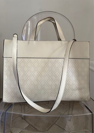 Borsa Emme donna beige/bianca