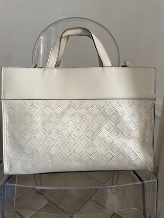 Borsa Emme donna beige/bianca