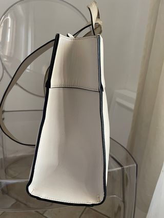 Borsa Emme donna beige/bianca