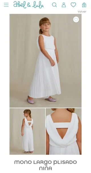 Mono plisado niña ceremonia blanco