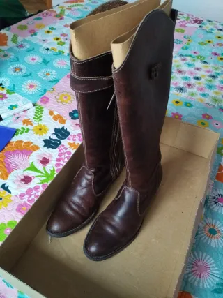 Botas de piel vacuno auténtica marrones