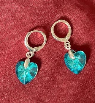 Conjunto Plata 925 Corazón Azul