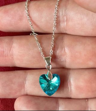 Conjunto Plata 925 Corazón Azul