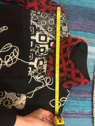 Cappotto donna patchwork nero e rosso