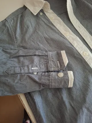 Camisa Boss niño rayas azul y blanco