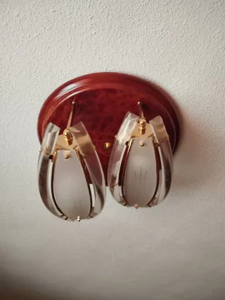 2 Lámparas de salón cristal y metal