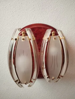 2 Lámparas de salón cristal y metal