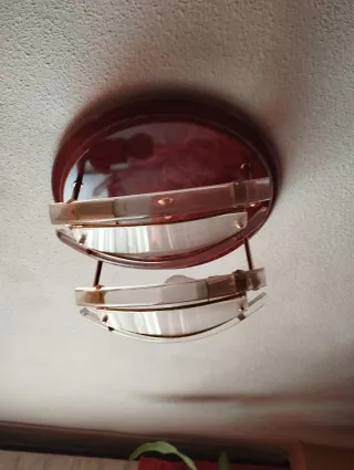 2 Lámparas de salón cristal y metal