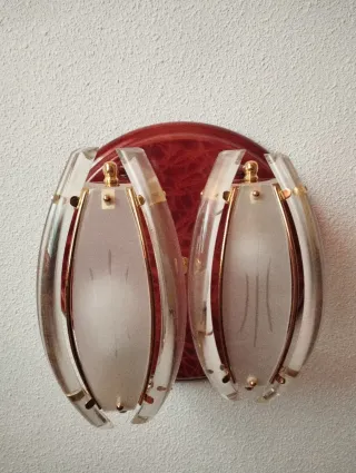 2 Lámparas de salón cristal y metal