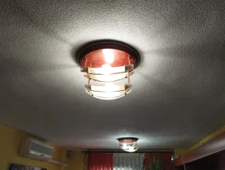 2 Lámparas de salón cristal y metal