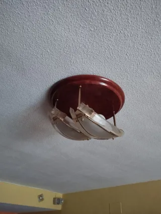 2 Lámparas de salón cristal y metal