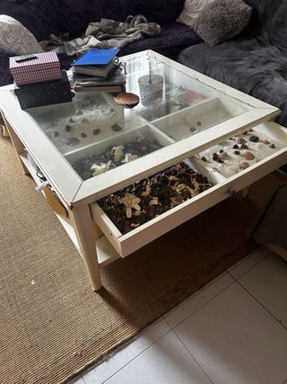 Mesa de centro Ikea cristal y madera