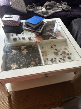 Mesa de centro Ikea cristal y madera