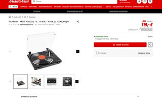 Tocadiscos Audizio RP310 con USB