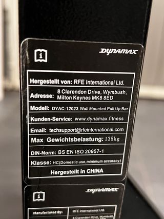 Barra dominadas mural Dynamax