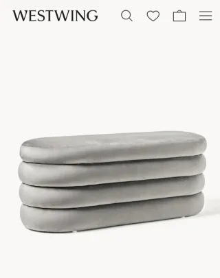 Banco butaca terciopelo gris Westwing