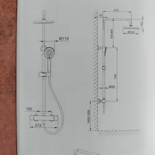 Columna Ducha Duschsystem Negro/Plata