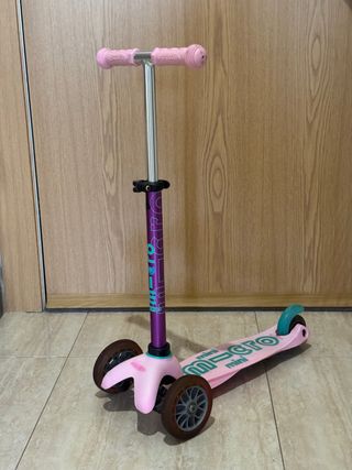 Patinete Mini Micro LED 3 ruedas rosa