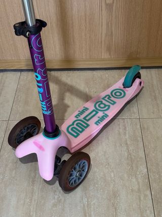 Patinete Mini Micro LED 3 ruedas rosa