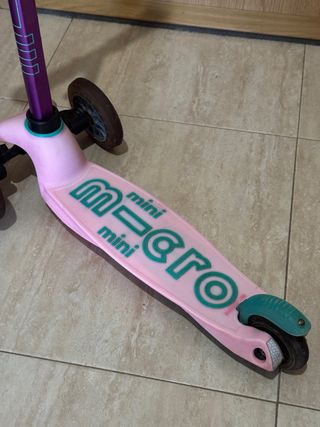Patinete Mini Micro LED 3 ruedas rosa