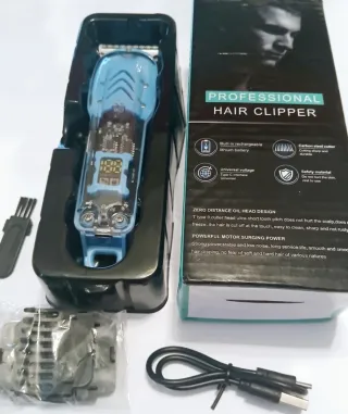 Cortapelos Profesional Batería 4 Peines Azul