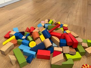 Lote Juguetes Madera Bloques Tren Puzzles