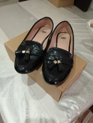 Mocasines negros charol mujer talla 40