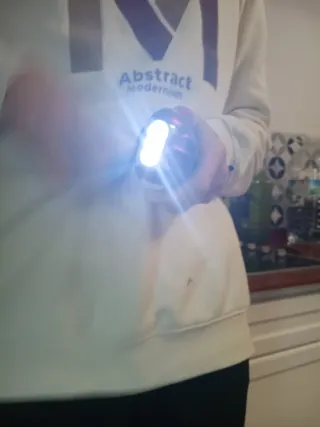 Linterna Carrefour Roja y Plateada