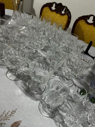 Lote 50 vasos cristal tallado