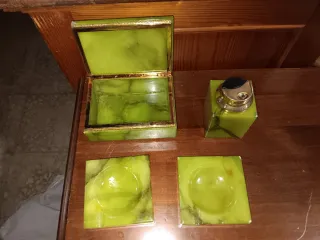 Juego de mármol verde ónix