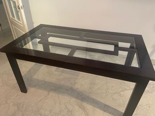 Mesa Comedor Madera y Cristal 160x90