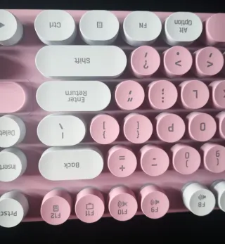 Teclado rosa con luces LED