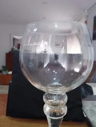 Jarra ou porta velas de vidro 41cm