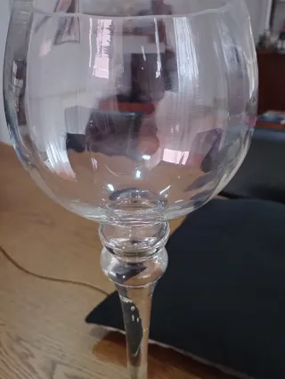 Jarra ou porta velas de vidro 41cm